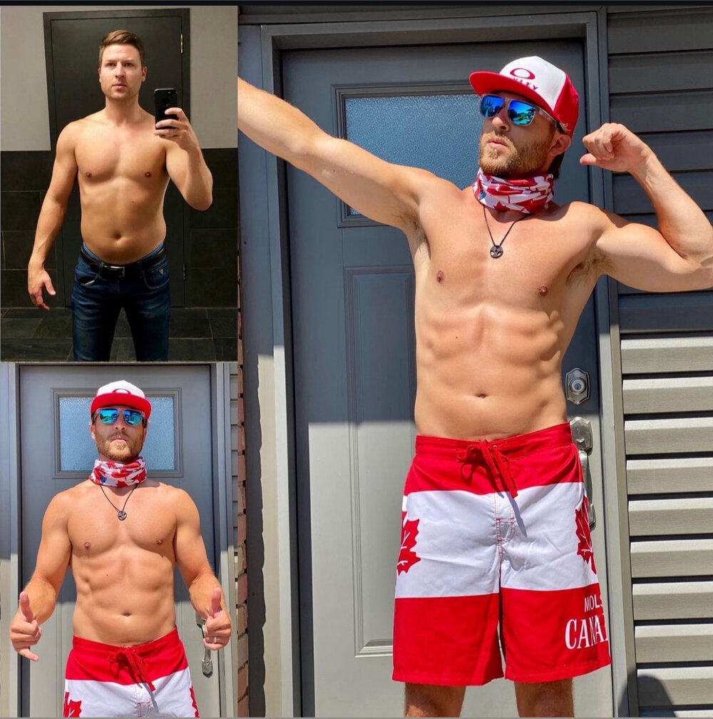 Derek body transformation, before and after